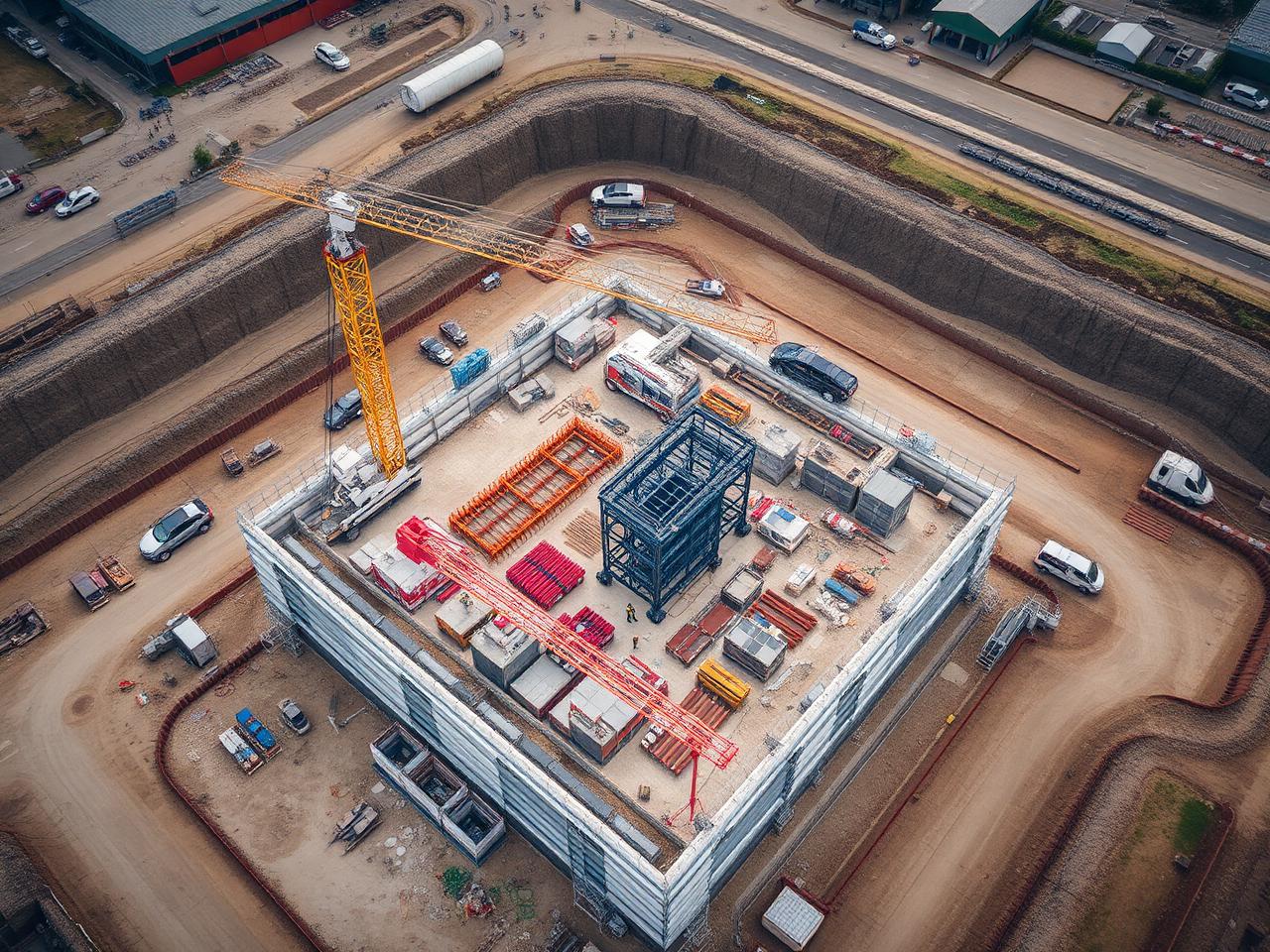 Aerial construction site