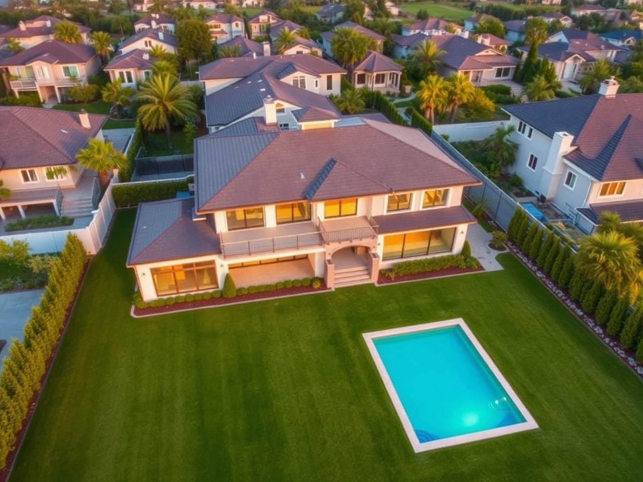 Aerial view of a luxury home
